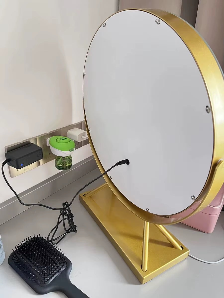 Lighted Vanity Makeup Mirror with Lights 3 Color Lighting Modes with 15X Magnification Mirror Smart Touch Control 360°Rotation